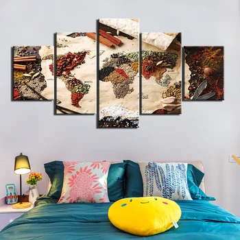 

5 Piece HD Wall Art Picture food spices Painting on Canvas for Living Room Decor Home Decoration Prints Posters