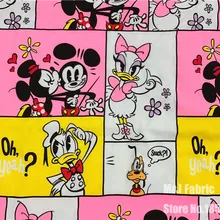 50x160 см мультфильм Микки Минни Дейзи утка Трикотажная хлопковая одежда для маленьких девочек ткань для рукоделия ручной работы ремесло девочка детская одежда юбка