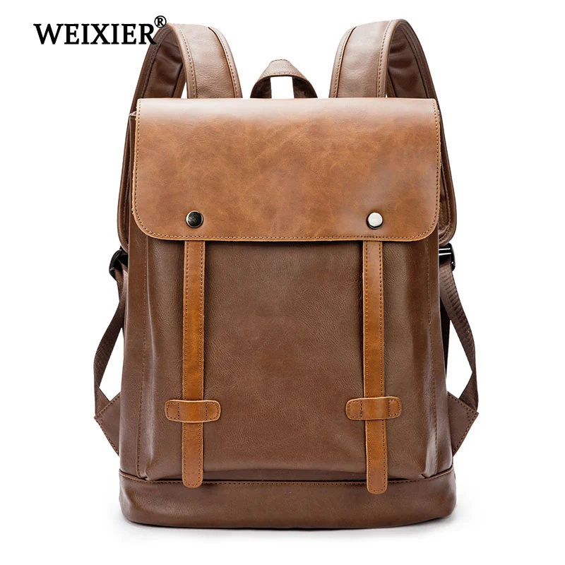 

New highgrade Pu Leather Backpack fashion Vintage male Ancient Ways High Quality Workmanship Student Bags schoolbag