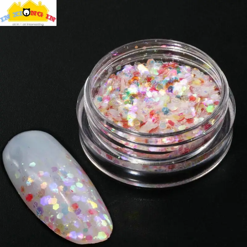 

12box Candy Color Mermaid Geometric Holographic Cosmetic Decor Powders Sequins DIY Resin Jewelry Stuff Nail Art Glitter Flakes