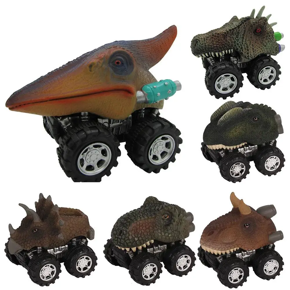 LeadingStar Mini Dinosaur Car Toy Spring Pull Back Car Model Vehicle
