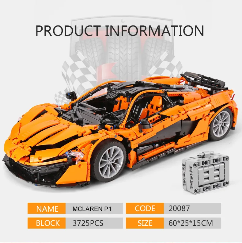 Carro de Corrida Série Técnica Hypercar 1:8 Moc 16915 Super Modelo Blocos Construção Lepinbricks Crianças Brinquedos Presentes Natal 20087 p1 2 16915 super carro de corrida modelo blocos