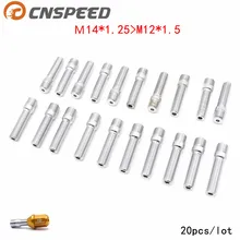 CNSPEED 20 штук M14* 1,25 до M12* 1,5 Новое гоночное автомобильное колесо для преобразования шпильки высокие Луг болты шпильки 58 мм YC101108