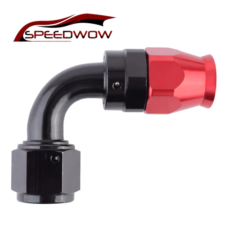 

SPEEDWOW PTFE Hose End Aluminum AN6 Swivel 45 Degree Reusable Oil PTFE Fittings Adaptor Red and Blue