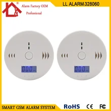 2 шт. ЖК-датчик со работает один встроенный 85 дБ сирена звук независимый Угарный газ травления Предупреждение ющий сигнал детектор