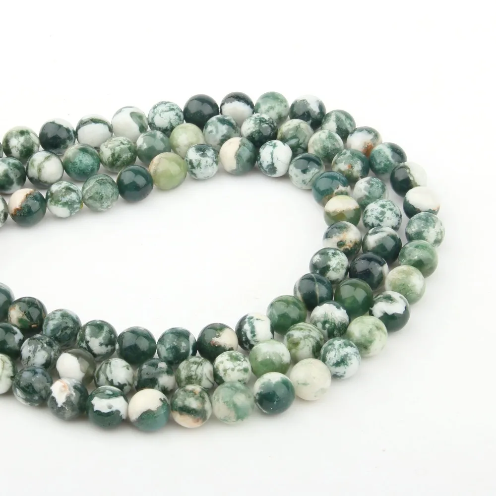 

Natural Stone Beads Tree Dendritie Agate4/6/8/10/12mm Fashion Jewelry Loose Beads for Jewelry Making Necklace DIY Bracelet