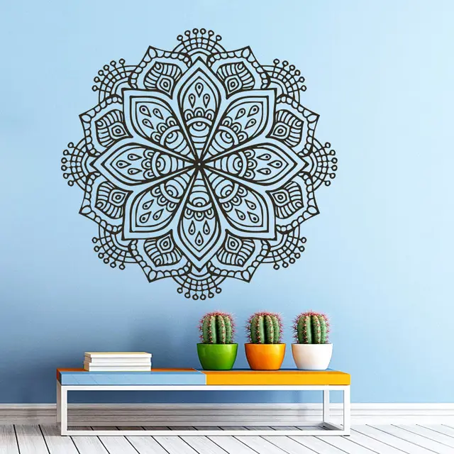 O.m.home & Design Co.ltd Part - 18: 56X56cm Mandala Wall Decal Vinyl Sticker Decals Yoga Namaste Indian Ornament Om Home Decor Adesivo De