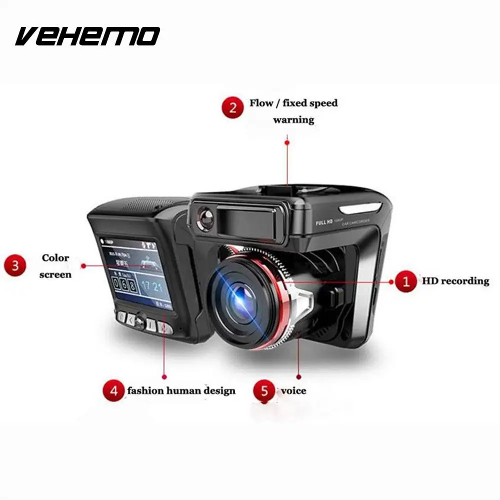 

Driving Recorder Camera Dash Camera Mini Vehicle Video Recorder Dash Cam Camera 2in1 Radar Speed Detector Portable
