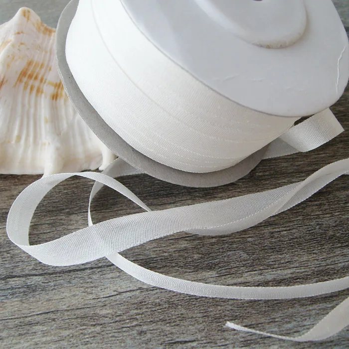 

10meters/roll,100% Pure Silk Ribbon Tape for Embroidery Handcrafts Art Double Face Taffeta Natural Off White 2-32mm