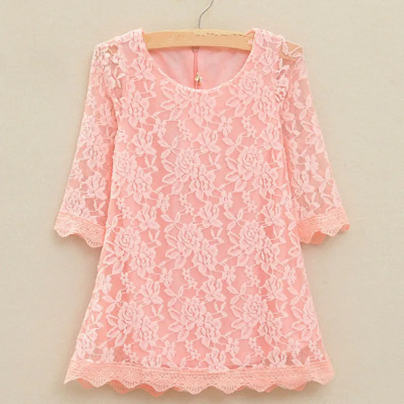 

2017 Teenage Girls Dresses Baby Girl White Evening Party Dress Children Summer Full Lace Princess Mini Dresses Kid Clothes