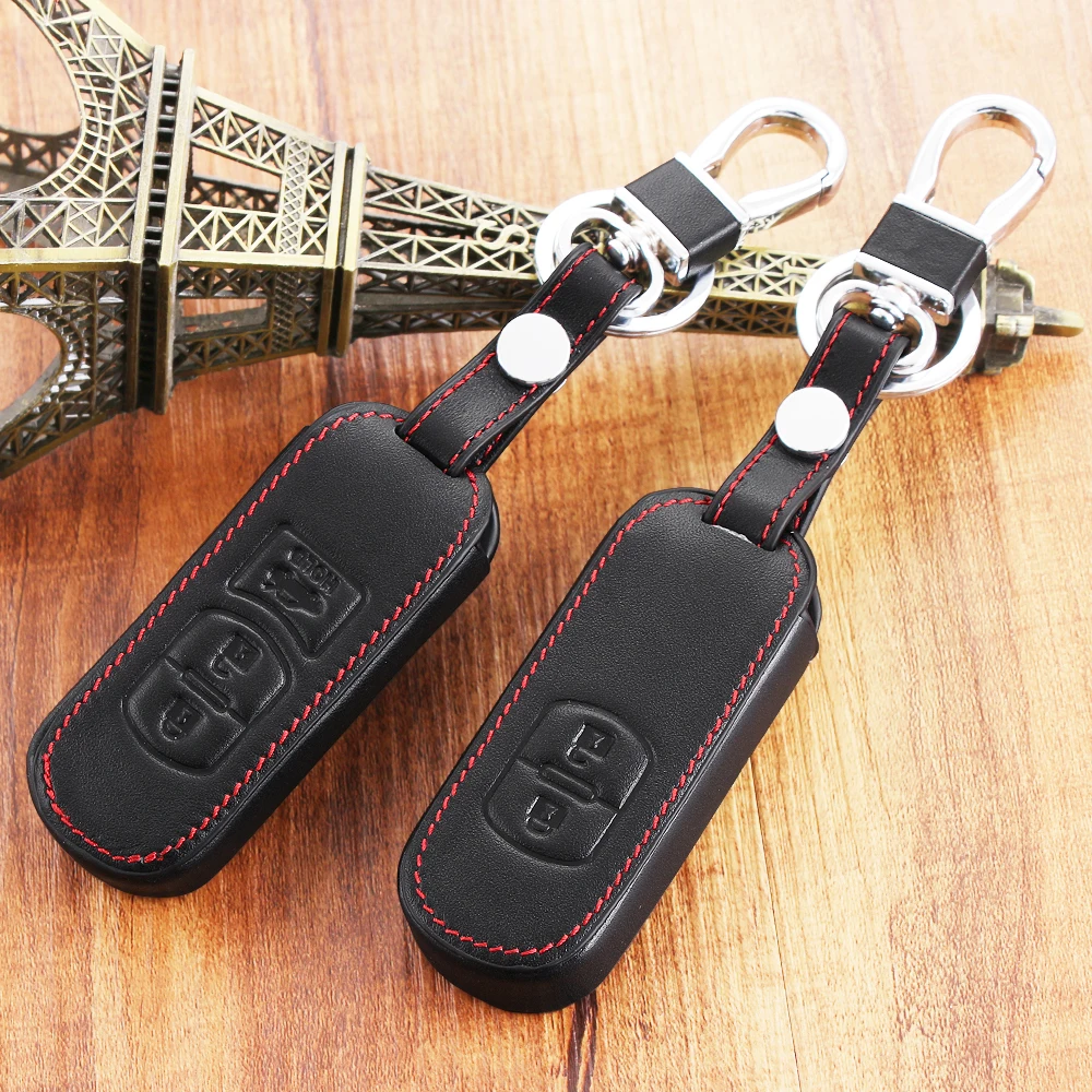 

VCiiC 2/3BTN Genuine Leather Car Key Case Protect for Mazda 2 3 5 6 CX-3 CX-4 CX-5 CX-7 CX-9 Atenza Axela MX5 Fob Cover Set