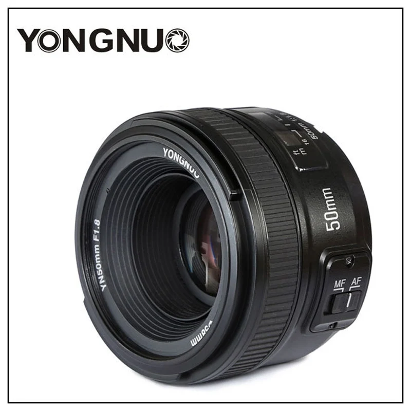 Светодиодная лампа для видеосъемки YONGNUO YN50MM F1.8 с фиксированным фокусным расстоянием большой апертурой Автофокус Объектив для Nikon d7100 d3100 d5300 d7000 d90 d5200 d7200 d750 d610 50 мм f1.8 объектив