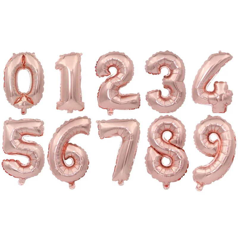 Воздушные шары с цифрами 32, 40 дюймов, розовое золото, серебристо-синие воздушные шарики для украшения свадьбы, дня рождения, цифры, Детские вечерние шары для душа