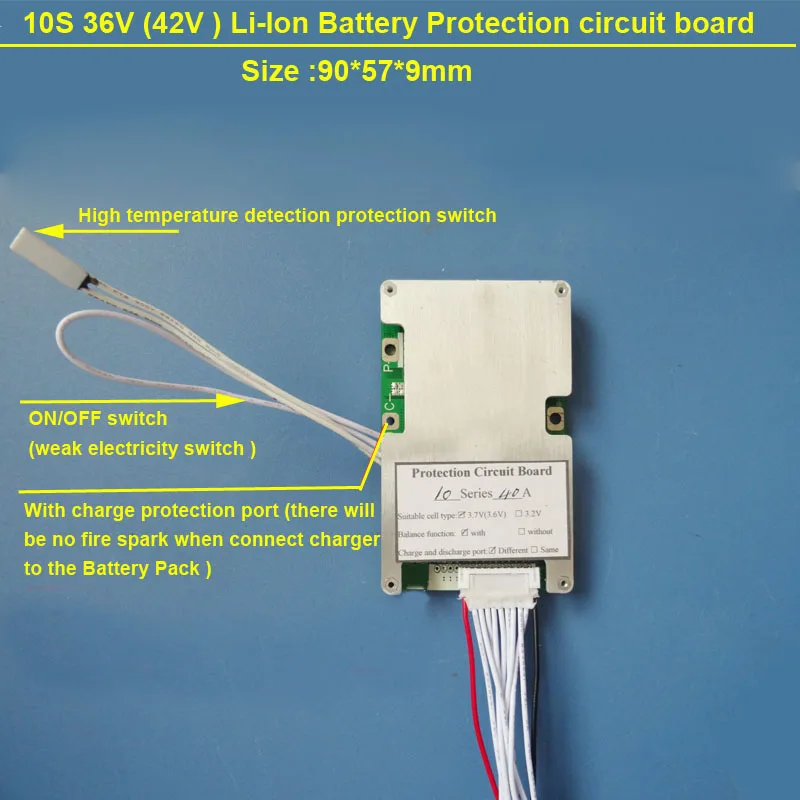 36V 10S печатная плата 42V с 40A постоянная разрядка тока и bms с выключателем включения для литиевых 18650 или Lipo батареи BMS