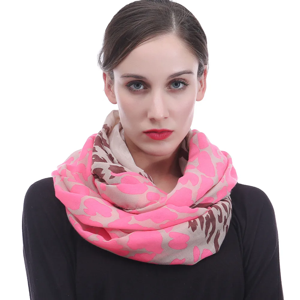 Неоновый леопардовым принтом Infinity Loop шарф снуд Для женщин подарок зимние аксессуары