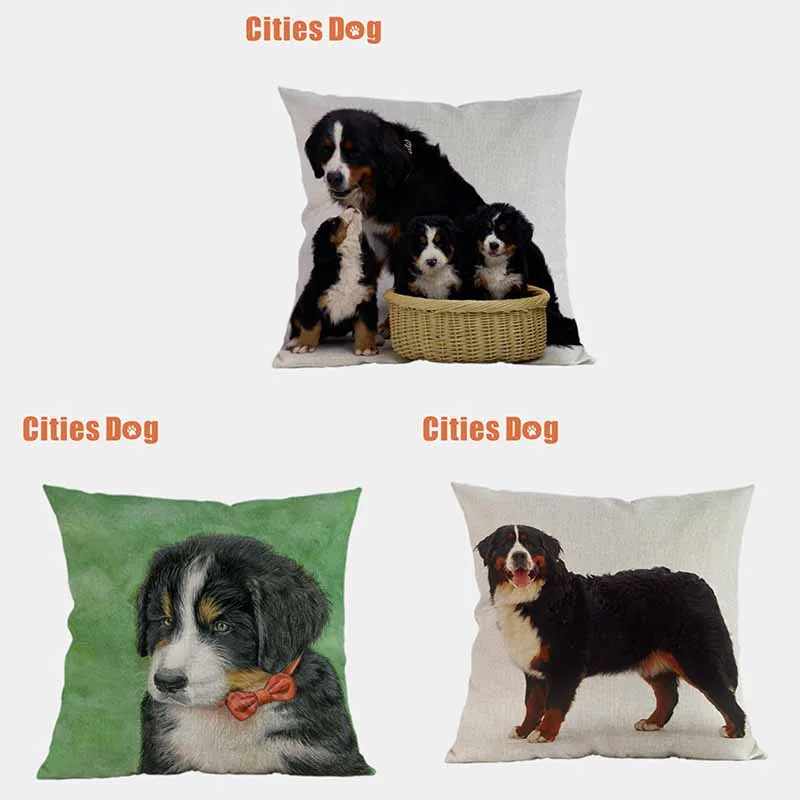 

Dog pillow covers decorative cushion covers for sofa Pillows Bernese Mountain dogs pillowcase cushions cover home decor almofada