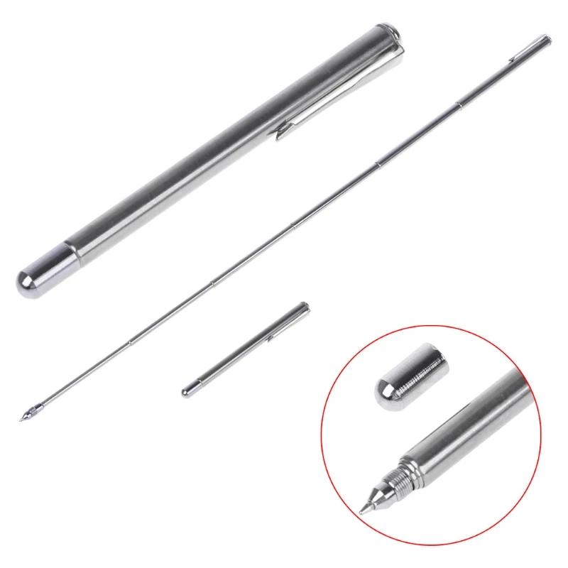 2 in 1 Pointer Telescopic Extendable Steel Ballpoint Pen Teaching Tool Magic Pen multifunction pen ink ballpoint pen