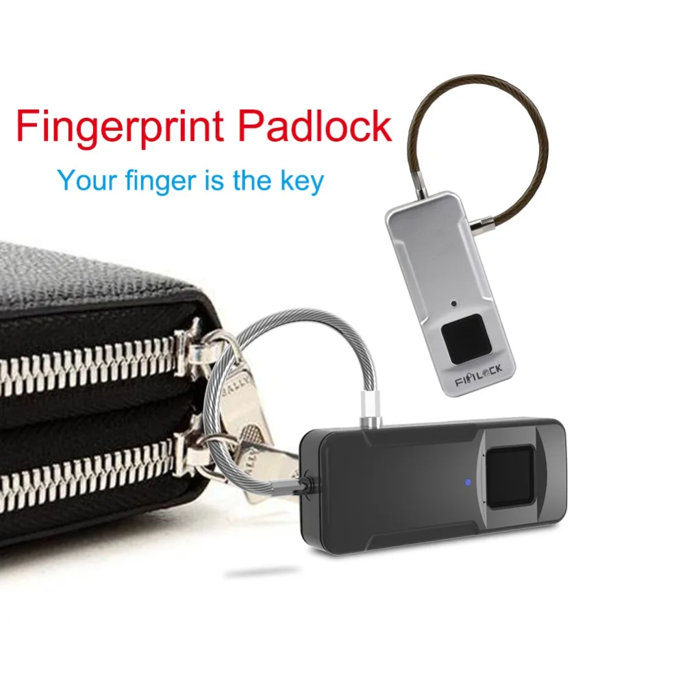 

Smart Fingerprint Padlock USB Rechargeable Intelligent Keyless Locking IP65 Waterproof lock for Luggage box Anti-Theft Security