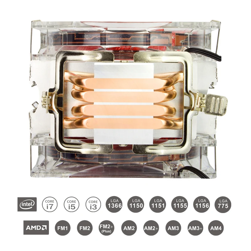 ALSEYE EDDY 120 Процессор охладитель 4 тепловые трубки 4pin мм вентилятор для LGA 775/115x/