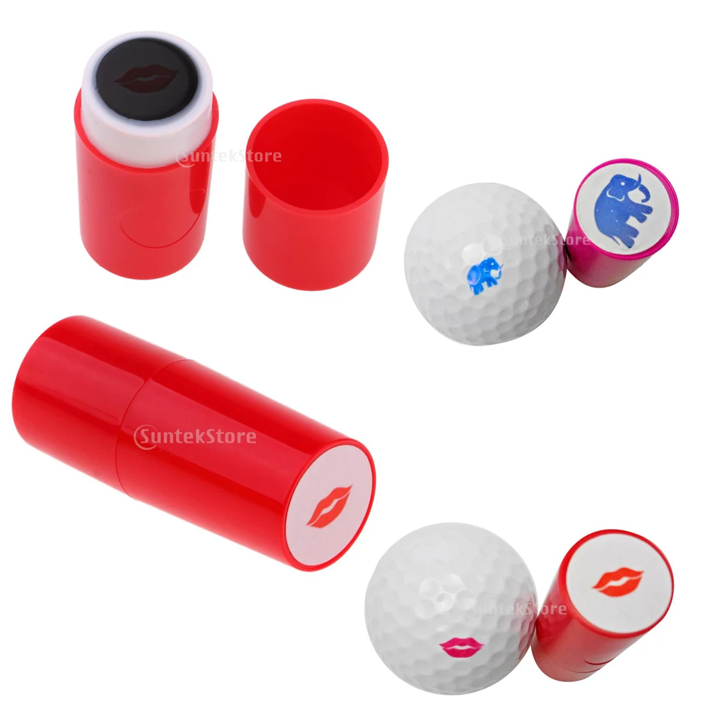 2Pcs ABS Plastic 5.3cm Golf Ball Stamp Stamper Marker Long Lasting & Quick-dry Impression Seal for Golfer Learner