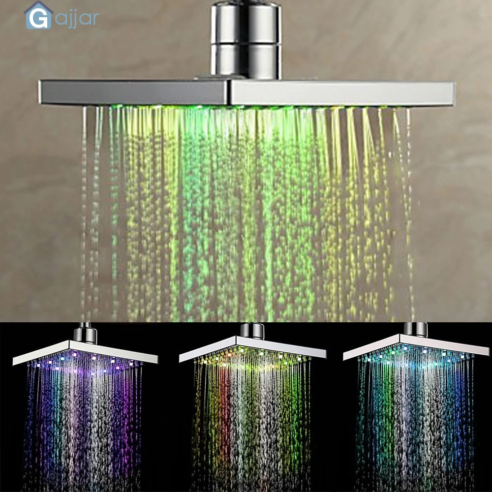 Hot Home Storage Colorful Head Home Bathroom 7 Colors Changing Led