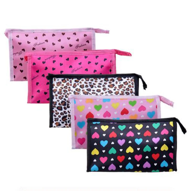 

Dumpling Makeup Bag Leopard Dot Heart Cosmetic Bag Casual Multifunctional Cosmetic Makeup Pouch Toiletry Storage Handbag