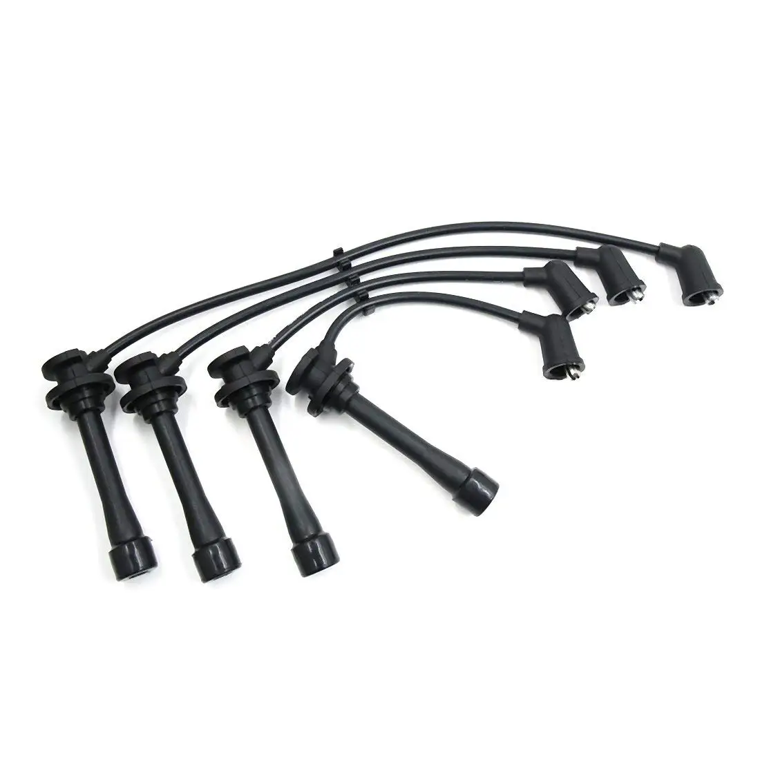 

Uxcell Black Car Spark Plug Set of 4 Ignition Wire for 1990-2000 Mazda Miata fit OZ ZE21 9160