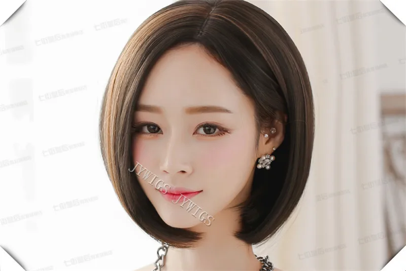 Middle Part Bob Wig Lady Hair Bob Middle Part Peruca Perruque