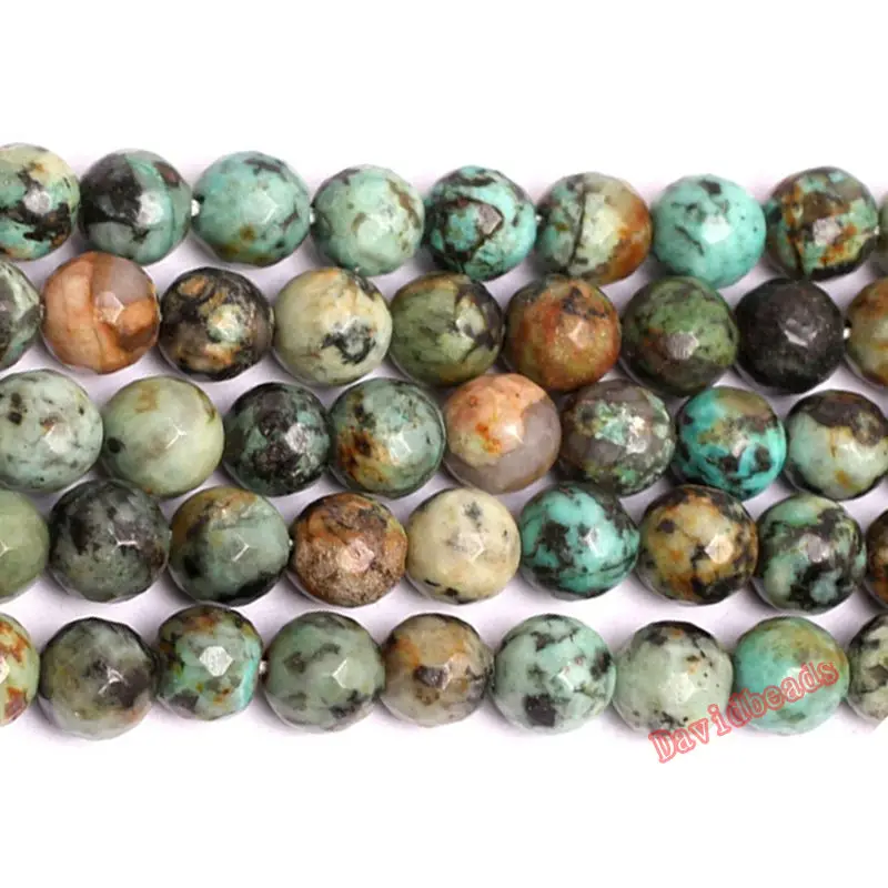 

Factory Price New Arrival Faceted African Turquoises Gem Beads 15" Strand 6 8 10 mm Pick Size For Jewelry Making JD539