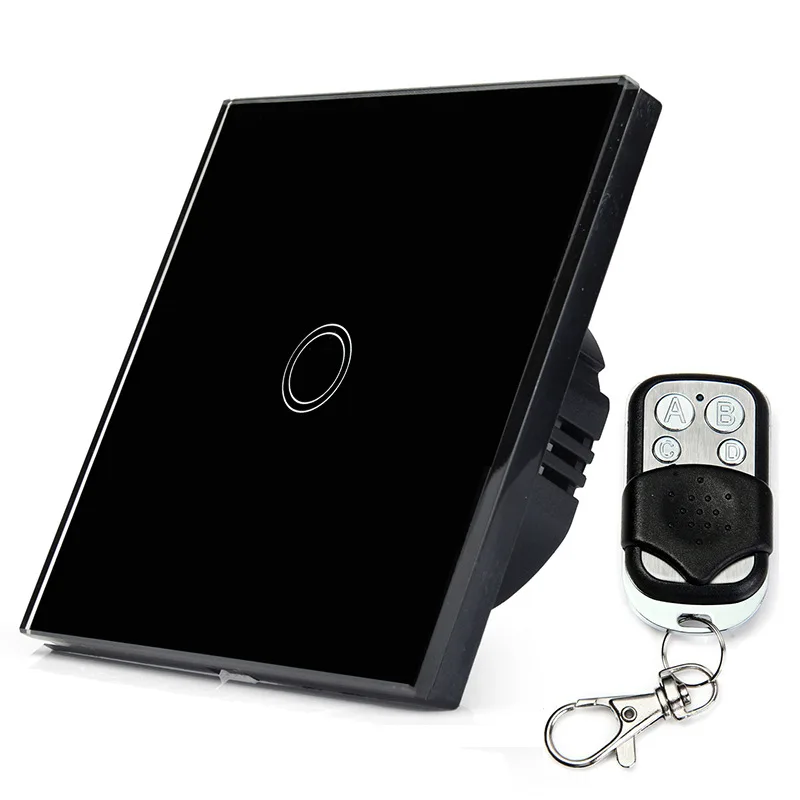 

1 Gang 1 Way Remote Control Touch Switch Tempered Glass Touch Wall Light Switch EU/UK standard RF433MHz