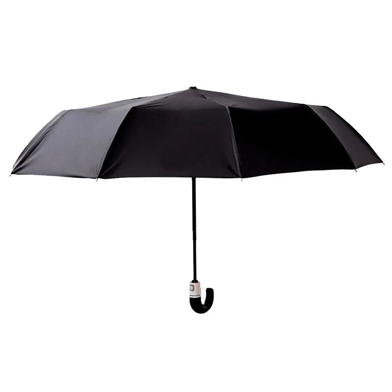 Black Three Folding Umbrellas Automatic Men's Business Umbrellas High