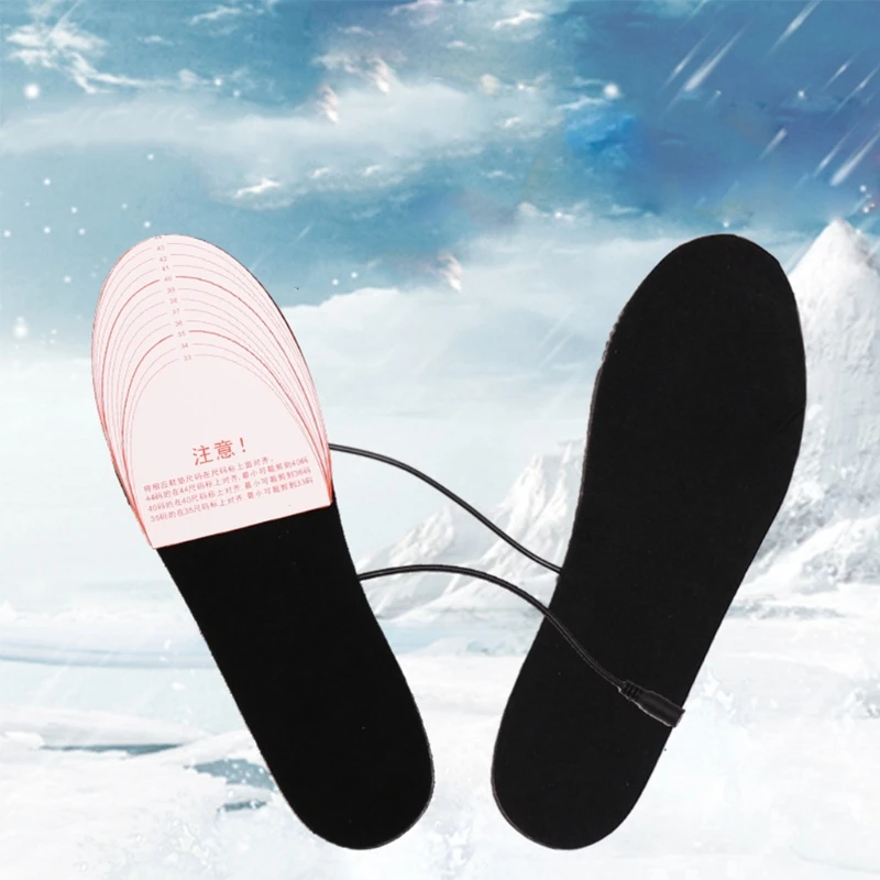 Electric Insoles USB Heated Shoes Rechargeable Cutter Warm Keep Boots Powered