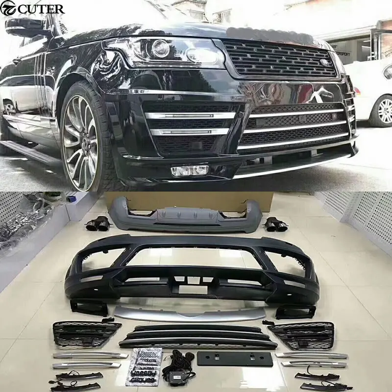 

LM style Car body kit PP Unpainted front bumper rear bumper Round eyebrows for Land Rover Range Rover LUMMA style 14-17