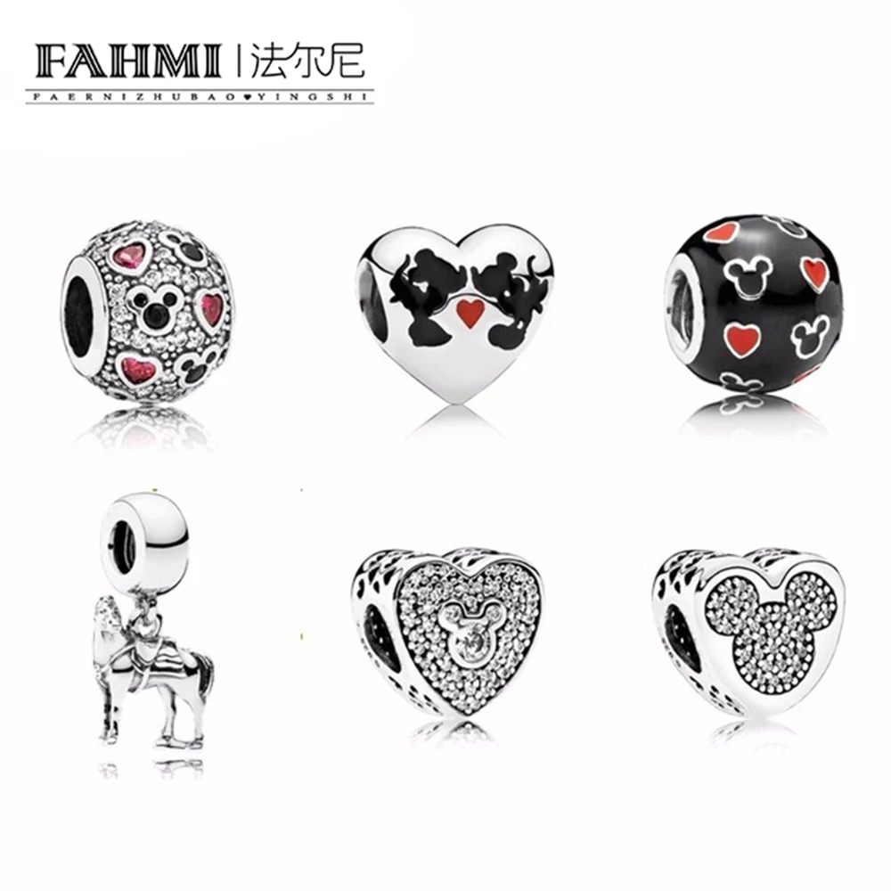 

FAHMI Top Quality With Crystal Clip Charms Bead Fit Bracelet 925 Sterling Silver Bracelet DIY Jewelry Gift