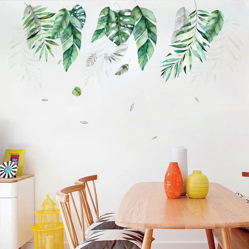 

2PCS Room Wall Paper Bedroom Living Room Wall Sticker for Home Decor Waterproof Kitchen Wall Art Stickers Removable Vegetation