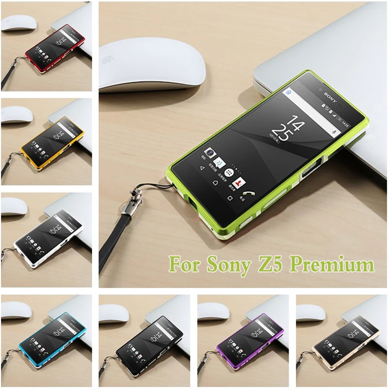 

For Sony Z5 Premium Bumper Case Glitter Metal Frame Case Cover for Sony Z 5 Premium E6833 E6883 E6853 Ultra Thin Aluminum Cover