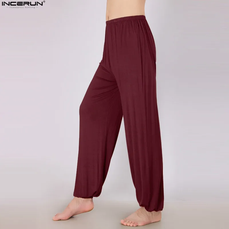 INCERN Men's Casual Pants Big Size High Waist Pants Men