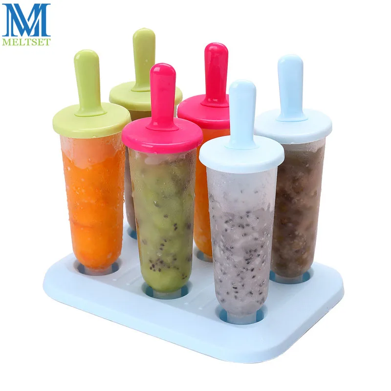 

Meltset Ice Lolly Mold 6 Holes Frozen Popsicle Holder Homemade Ice Pop Molds Summer Jerry Mould DIY Ice Cream Tools