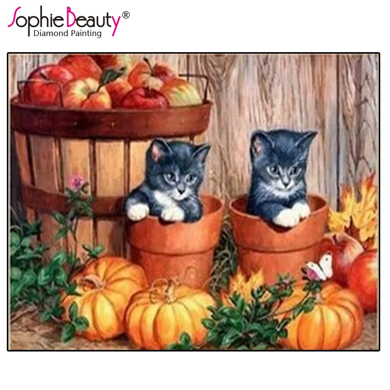 Sophie Beauty Diy Diamond Painting Cross Stitch Farm Cute Cat Baby Handwork Rhinestone Embroidery Handmade Room Decortion Kits | Дом и сад