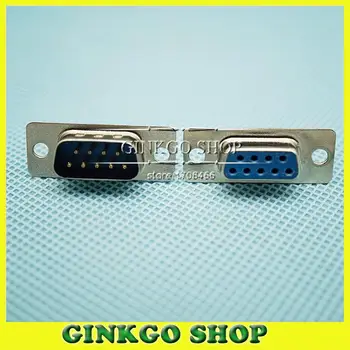 

5sets/lot DP9 Female &Male socket jack 9pin 2-rows serial port DP9 Connector Soldering Type plate-insert