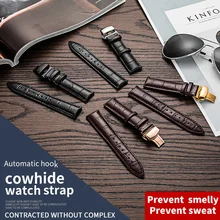 Ремешок для часов 18 мм, 19 мм, 20 мм, 21 мм, 22 мм, 24 мм, мягкий ремешок из натуральной телячьей кожи премиум-класса, ремешок для часов из крокодиловой кожи Tissot Seiko