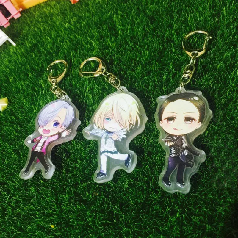 

1 PC new Cute Cartoon Anime Yuri On ICE Acrylic Key Chain Ring Keyring Pendant Victor Nikiforov Keychain Gift Figur Toys