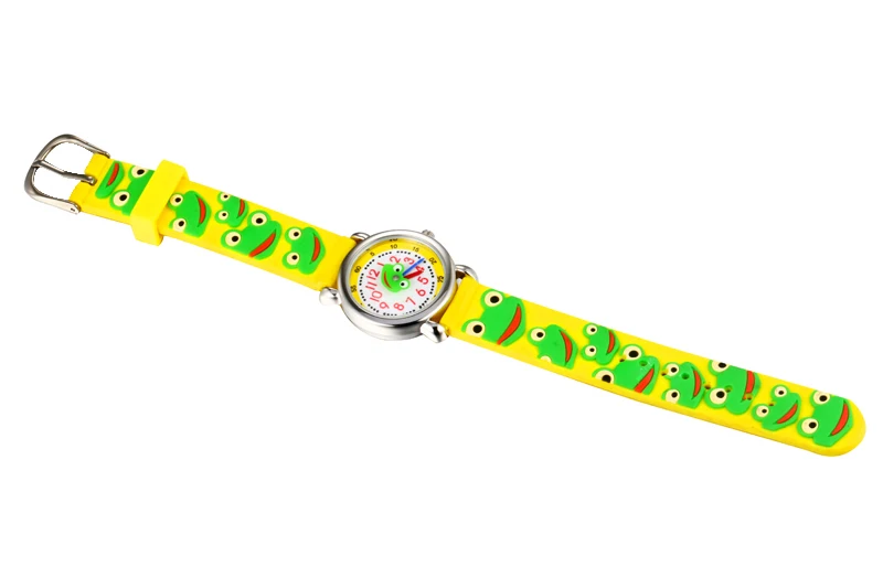 2019 новые модные Мультяшные детские часы с лягушкой, крутые кварцевые часы с 3d резиновым ремешком для мальчиков