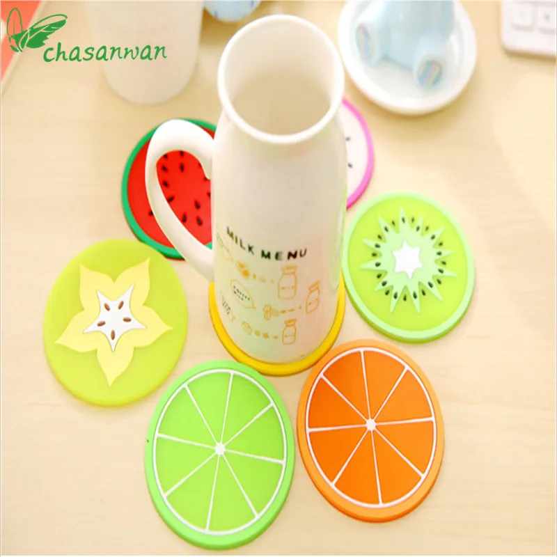 

1 Pcs Cartoon Animal/Fruit Kitchen Accessories Silicone Dining Table Placemat Coaster Gadgets Mat Cup Bar Mug Kitchen Tools.Q