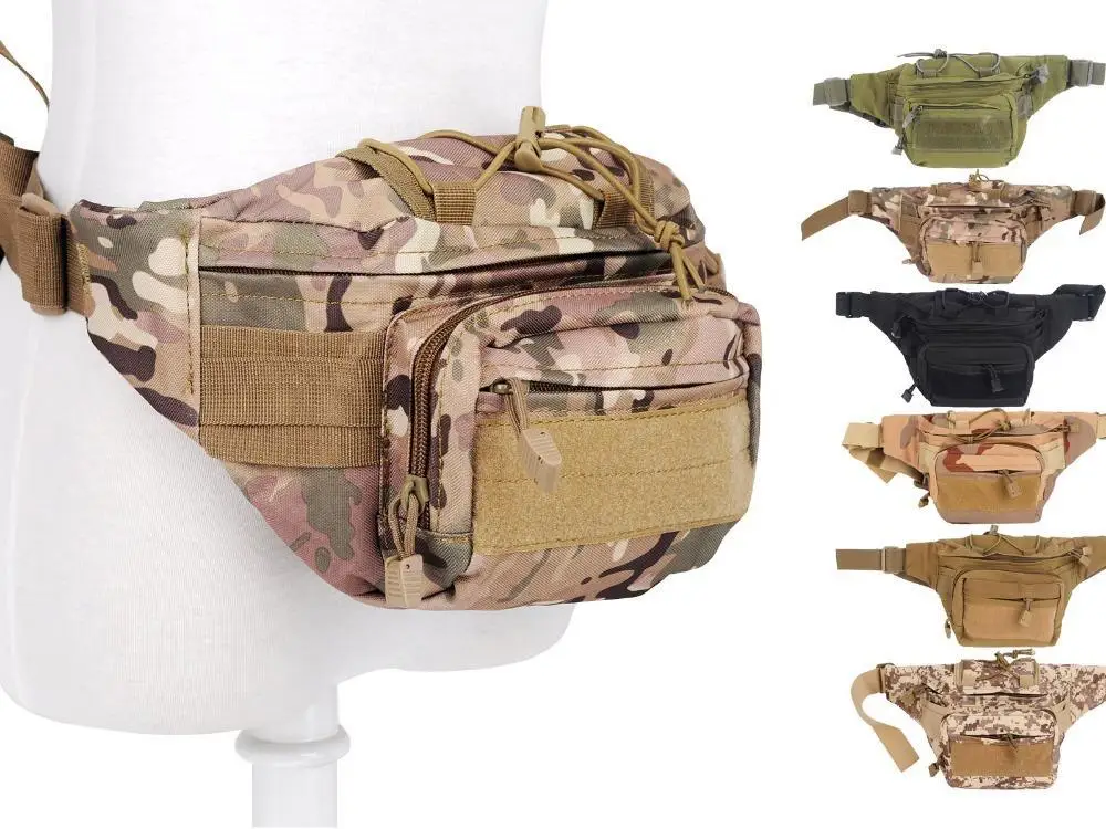 Men's Camouflage Waist Bag Belt Fanny Pack with Adjustable Band