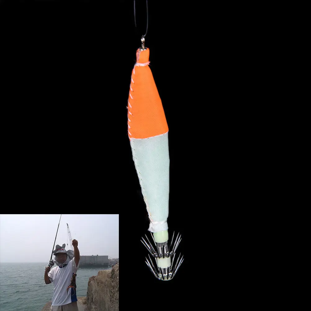 1Pc Luminous Vivid  Simulation Squid Hook Fishing Tackle Lures Squid Jig Lures with Hook Fish Lure