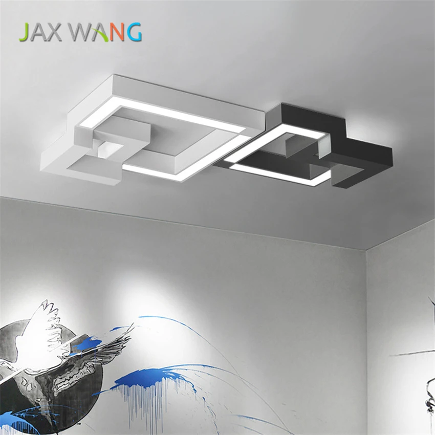 

Nordic Simplicity Dimmable LED Ceiling Lights with Remote Control Modern Ceiling Lamp Iron Mounted Lighting Fixtures Black/White