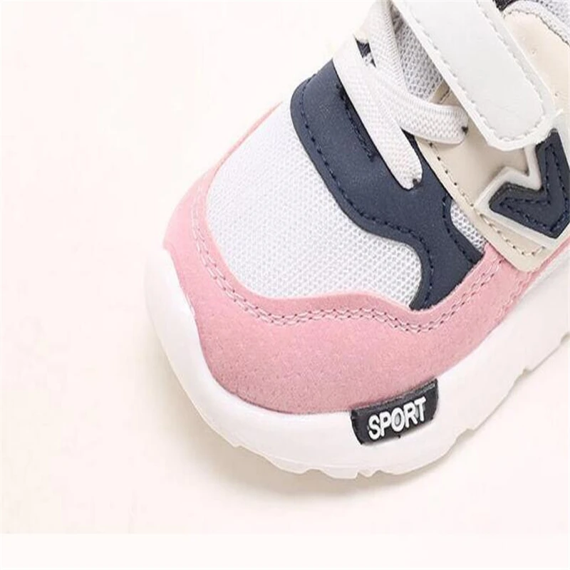 Mhyons أطفال أحذية لل طفل الفتيان الفتيات الأطفال حذاء رياضة شبكة تنفس الهواء لينة الجري الرياضية عارضة الوردي الرمادي