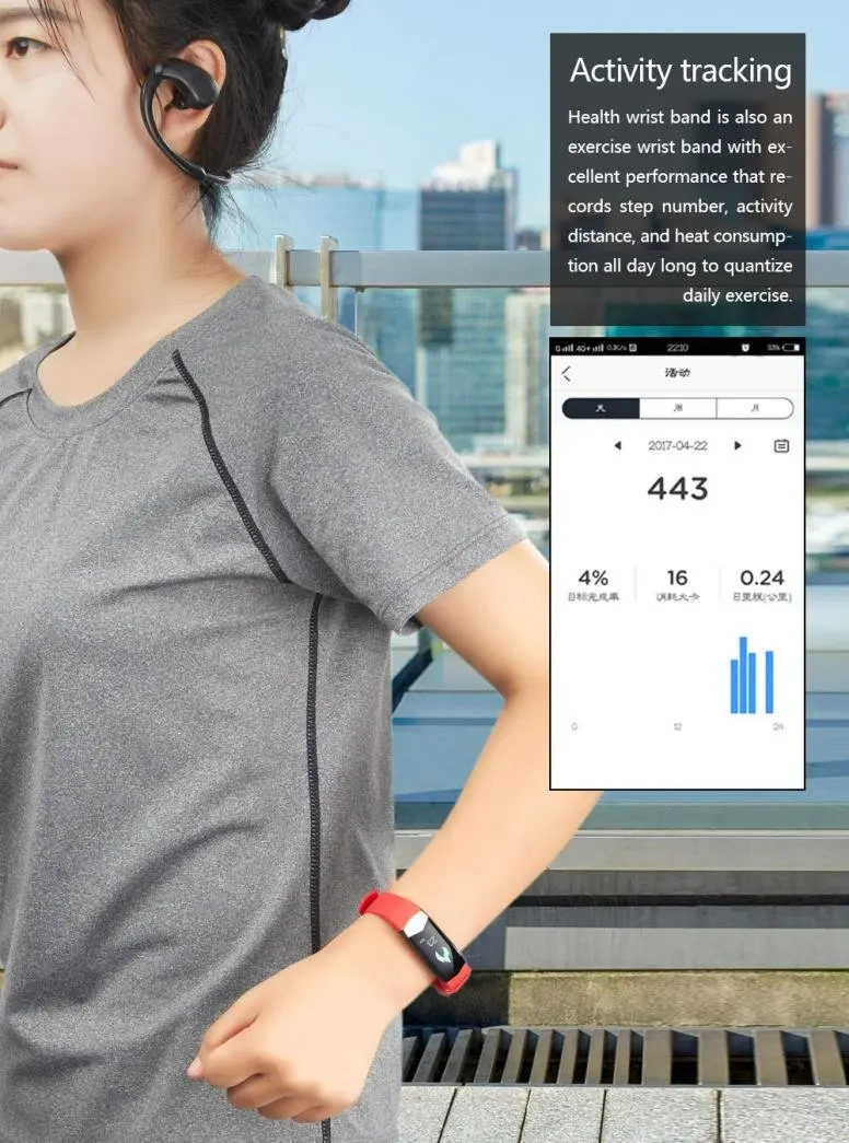 F12 Bluetooth Smart Wristband ECG Display Heart Rate Blood Pressure Fitness Monitor Smart Bracelet for HTC ONE M8s A9 X9 10 Pro