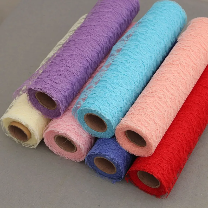 

30cm*9M DIY Lace Roll Back American Silk Yarn Tutu Wedding Party Chair Sash Table Runner Handmade DIY Cratf Decoration
